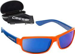 Cressi Ninja Floating - Gafas Flotantes Polarizadas para Deportes con una protección 100% UV Adultos Unisex, Naranja/Azul/Lentes Azul Espejadas características