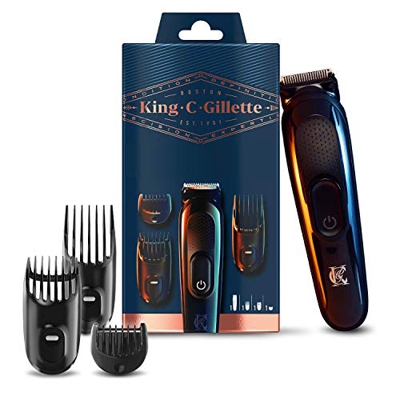 King C. Gillette Men's Wireless Beard Trimmer, Includes 3 Interchangeable Combs for All Beard Types, Perfect Gift for Men