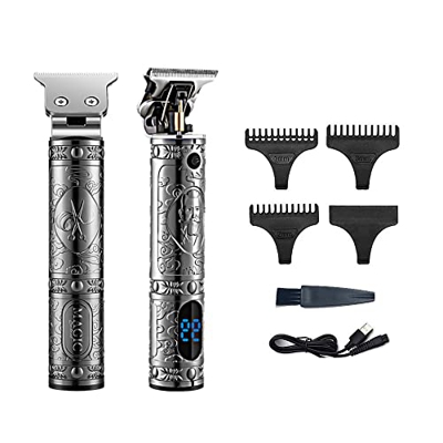 Máquina de Cortar Pelo Inalámbrica. Cortapelos Vintage Profesional para hombre. Cortador de pelo y barba con Cabezal de Titanio, Hoja T, Pila Recargab