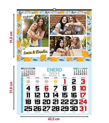 One Personal - Calendario Personalizado de Pared 2022 | Para personalizar con Fotos y Texto | Calendario Mensual con Festivos -43,5 cm
