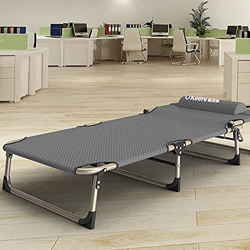 KAUTO Tumbona de Metal, Tumbona Plegable Gris, 190 * 62 * 32 cm, 150 kg máx. Respaldo Ajuste de 4 Posiciones Muebles de Exterior para la Playa Piscina características