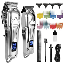 Maquina Cortar Pelo Kit de Recortadora Eléctrica 2 Cortapelos Hombre Profesional +12 Peines guía, Maquinilla Cortar Pelo Inalámbrico Recortador de Bar características