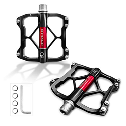 CYCPLUS Pedal de Bicicleta 9/16" 150 g Pedales MTB Aluminio Ultraligero 3 rodamientos, Pedales de Bicicleta Plataforma Ancha Antideslizantes Bicicleta en oferta