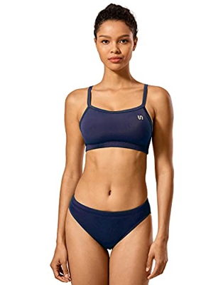 SYROKAN Mujer Deportivo Bañador Bikini Traje de baño Dos Piezas con Relleno Armada M