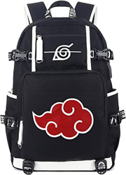Roffatide Anime Naruto Mochila Escolar Mochila para portátil con estampado con puerto de carga USB y puerto para auriculares en oferta
