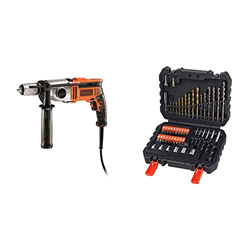 Black & Decker KR911K - Taladradora electrónica (2 velocidades, 910 W) + BLACK+DECKER A7188 - Set de 50 piezas con brocas y puntas para atornillar y t características