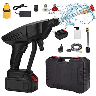 BITOWAT Eléctrica Hidrolimpiadora, Potente Limpiadora de Mano de 200W 25V con Batería de Litio para Patio y Coche