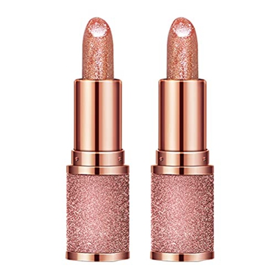 FUNMIX Sparkle Lipstick, Glitter Star Lápiz Labial Hidratante nutritivo Lápiz Labial Brillante Maquillaje Impermeable de Larga duración Cosmético para
