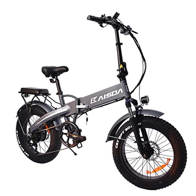 KAISDA K2 Fat Bike Bicicleta Eléctrica Plegable de 20 Pulgadas 48V 10AH Batería con Faros superbrillantes Neumático de Bicicleta eléctrica 20 * 4.0 Sh