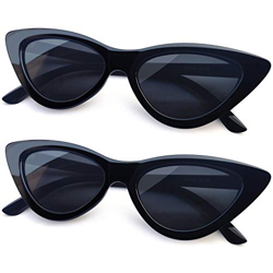Joopin Gafas de Sol Ojo de Gato Polarizadas Protección UV Retro Vintage Gafas de Cateye Para Mujer (Negro+Negro) en oferta