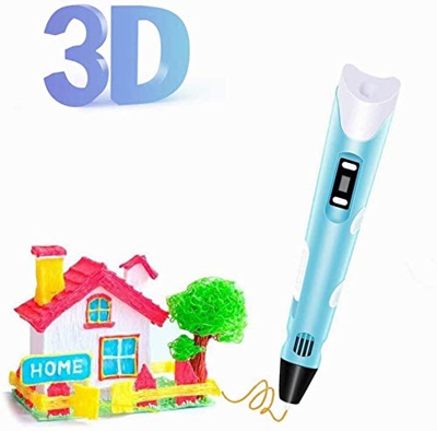 Bolígrafo 3D, con control de velocidad de temperatura, impresora 3D, con pantalla LED, regalo para estudiantes de educación, color azul