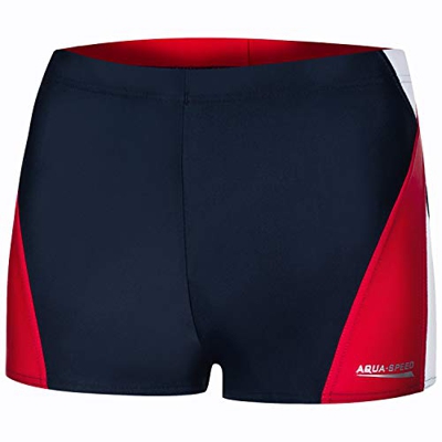 Aqua Speed Alex Mens Bañadores | Pantalones de baño para Hombres | Protección UV | 09. / 456 / Blanco Marino Rojo | Tamaño: M