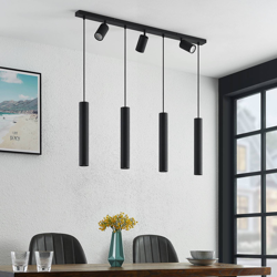 Lindby Sanad colgante negro 7 luces alargado características