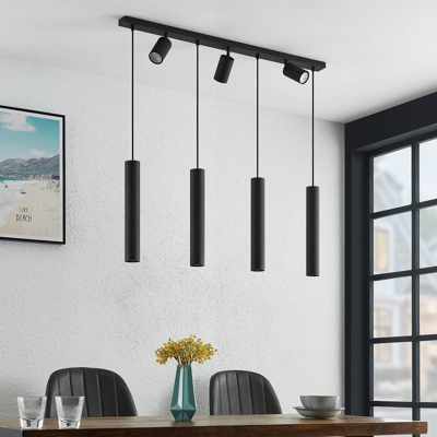 Lindby Sanad colgante negro 7 luces alargado