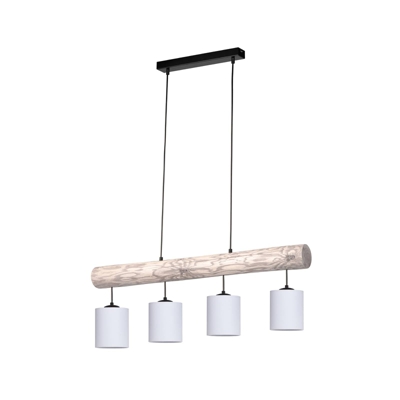 Colgante Furesta gris pantalla blanca 4 luces