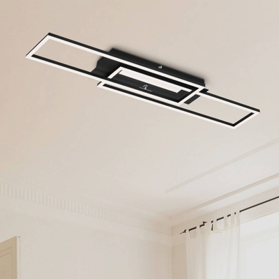 Plafón LED Frame Mid, 3.000 K, negro