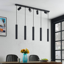 Lindby Sanad colgante negro 9 luces alargado en oferta