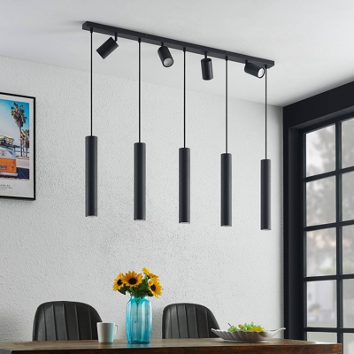 Lindby Sanad colgante negro 9 luces alargado