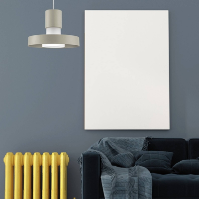 Lámpara colgante Babele con doble pantalla, gris