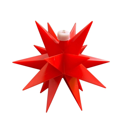 Estrella LED, transformador 18 puntas, Ø12 cm rojo