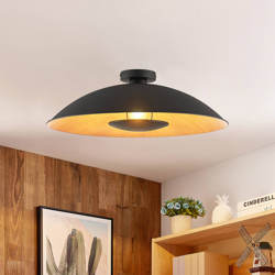 Lindby Entony plafón, negro, color madera precio
