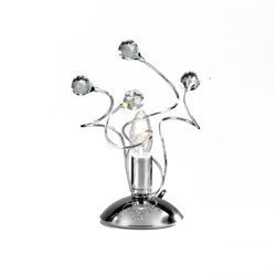 Lámpara de mesa Trilly, cromo, cristales alto 27cm características