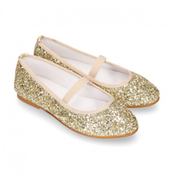 Bailarina Niña Estilizada Con Elástico En Glitter Oro. 31 Oro características