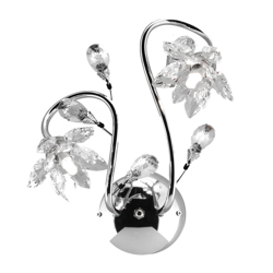Aplique Ninfea en cromo con flores de cristal en oferta