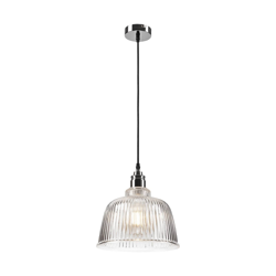 Lámpara colgante Leana, vidrio claro, 1 luz, cromo características