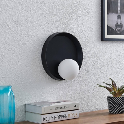 Lucande Andelina lámpara de pared, redondo, negro