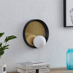 Lucande Andelina lámpara de pared, redondo, latón precio