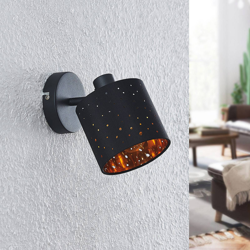 Lindby Darima foco, 1 luz, negro en oferta