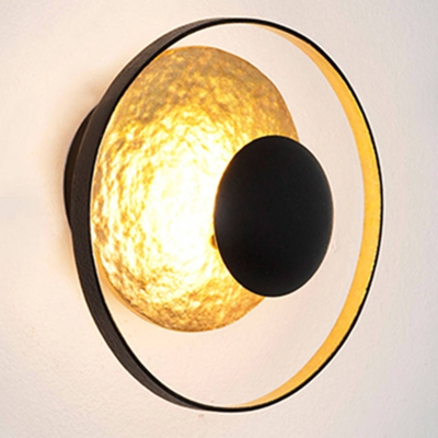 Lámpara de pared Satellite, Ø 19 cm negro-oro