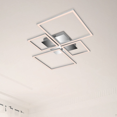 Plafón LED Frame, CCT, 4 luces, aluminio