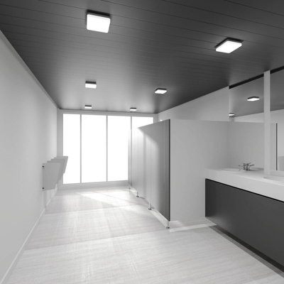 Plafón LED WL210 angular plástico 15W 21x21cm