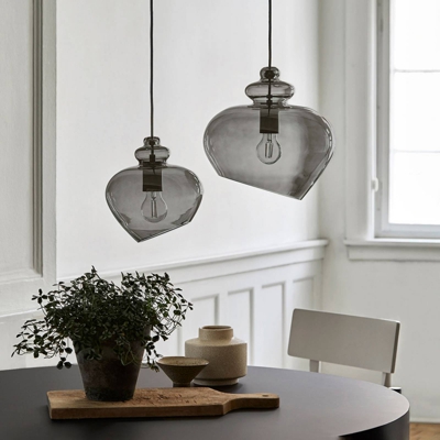 FRANDSEN Grace lámpara colgante vidrio, Ø30cm gris
