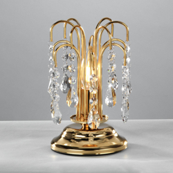 Lámpara de mesa Pioggia, lluvia cristal, 26cm, oro precio