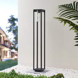 Lindby Abilum bolardo luminoso, gris oscuro en oferta