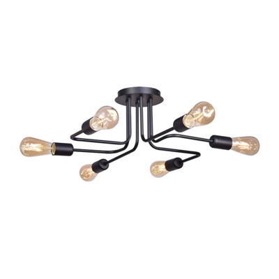 Plafón Atol 6 luces, negro