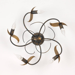 Plafón Bugia, bronce antiguo, 5 luces en oferta