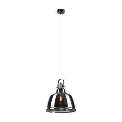 Lámpara colgante Leana, vidrio humo, 1 luz, cromo precio
