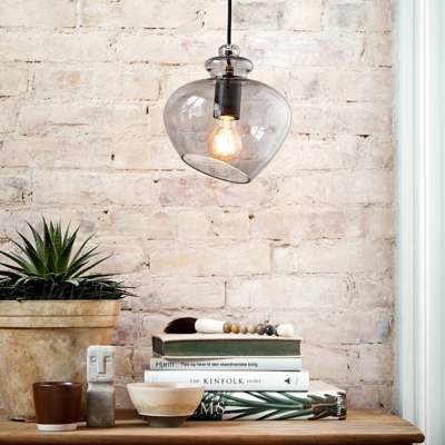 FRANDSEN Grace lámpara colgante vidrio, Ø21cm gris