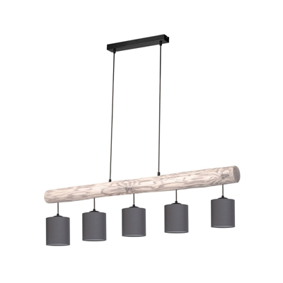 Colgante Furesta gris pantalla antracita 5 luces