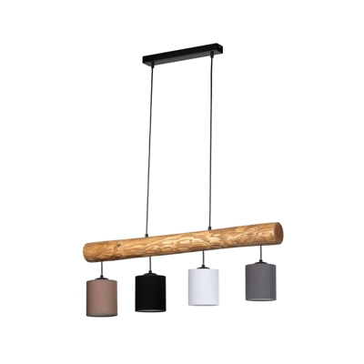 Colgante Furesta marrón/negro/blanco/gris 4 luces