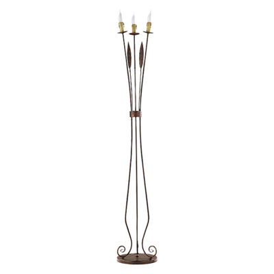 Lámpara de pie Loara, rústica, 3 luces