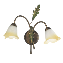 Aplique Quercia 2 luces blanco crema/bronce/verde en oferta