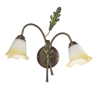 Aplique Quercia 2 luces blanco crema/bronce/verde
