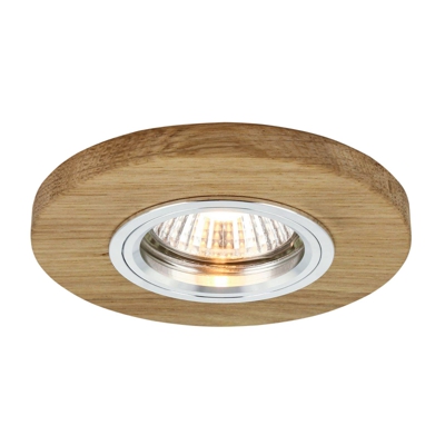 Foco empotrado LED Sirion, Ø 10 cm roble engrasado