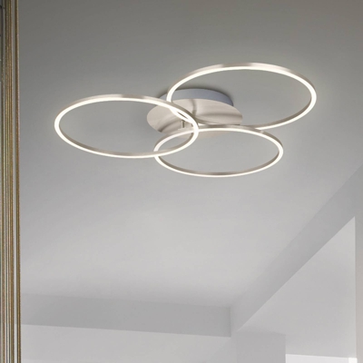 Plafón Frame Ring, Switch dim, níquel 3 luces