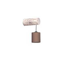 Lámpara de pared Furesta, gris, pantalla marrón en oferta